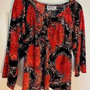 VINTAGE - 1970s Bohemian Top - Size Medium